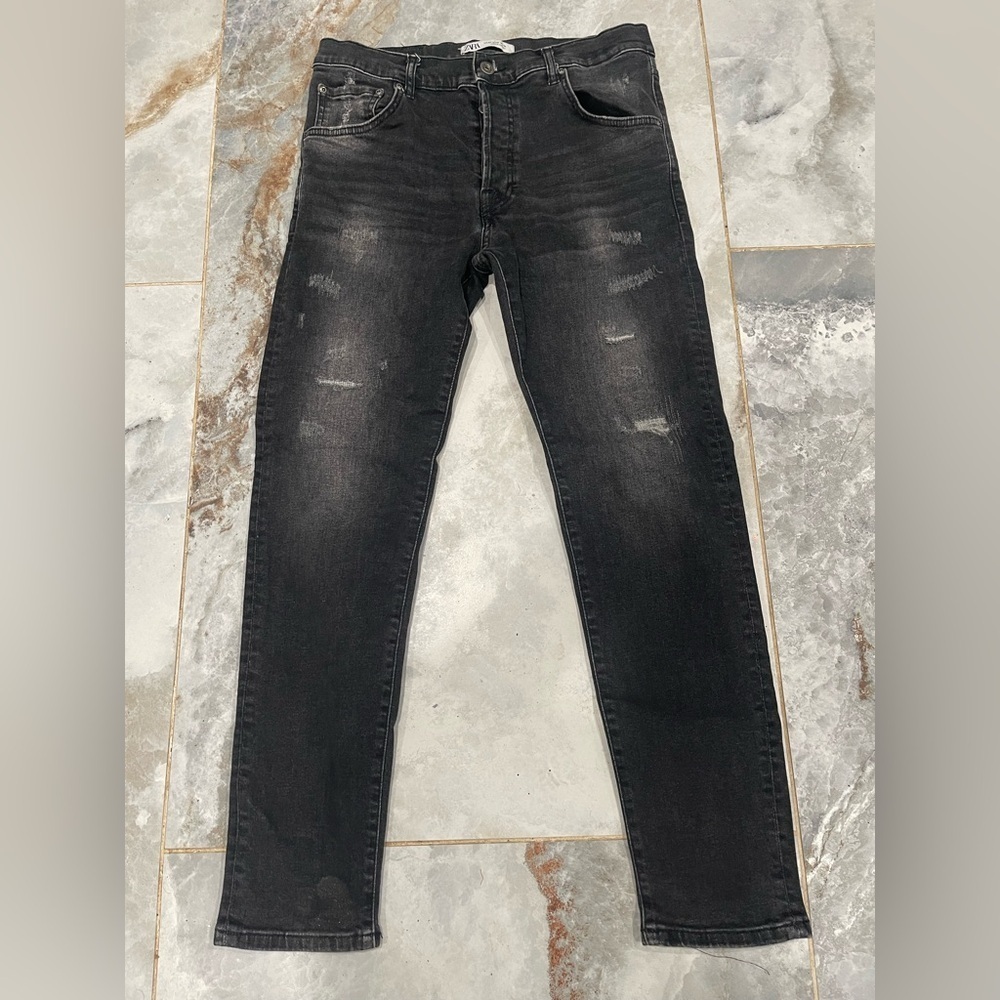 Zara Men's Charcoal Skinny Jeans